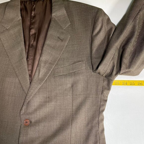 Canali Super 120s Wool Suit Mens 56R Brown 35x29 Pleated Pants 2-Piece - Picture 11 of 16